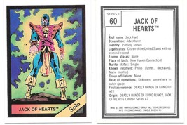 Marvel Universe Series 1 Trading Card #60 Jack of Hearts 1987 Comic Imag... - $14.49