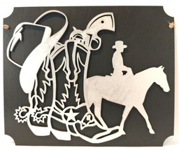 Cowboy themed wall hanging sign laser cut wall art.  For cowboys or cowgirls! - £15.98 GBP