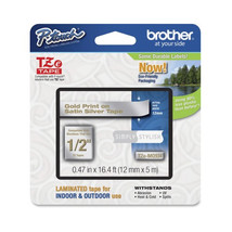 BROTHER INTL (LABELS) TZEMQ934 TZEMQ934 1/4IN GOLD ON SATIN SILVER FOR T... - £37.90 GBP