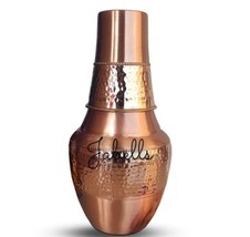 Pure Copper Hammered Lacquer Coated Surai Shaped Bedroom Bottle with a Built-in - £46.11 GBP