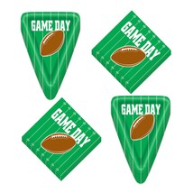 Football Party Supplies - Game Day Pennant Shaped Paper Dessert Plates and Snack - £13.50 GBP