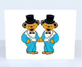 SALE Grateful Dead  2 Grooms Wedding Dancing Bears  Greeting Card    - £3.18 GBP