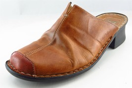 Josef Seibel Mule Flats Brown Leather Women Shoes Size 37 Medium - £15.60 GBP