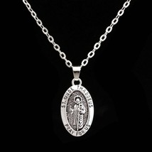 ST. JUDE THADDEUS NECKLACE 17&quot; Chain Catholic Saint Protection Charm Pra... - $91.51 MXN