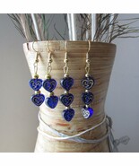 Vintage blue heart earrings. - $15.00