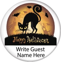 Qty 100 HALLOWEEN PARTY BLACK Cat and Bat Pin Back Buttons Gifts for Gue... - £102.31 GBP