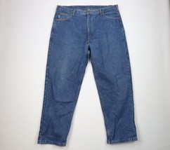 Vintage Y2K 2003 Carhartt Mens 42x32 Relaxed Fit Wide Leg Flannel Lined Jeans - £51.52 GBP