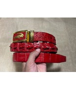 Size 44&quot; Genuine Red Hornback Alligator Crocodile Skin Belt Width 1.3&quot; - £24.37 GBP