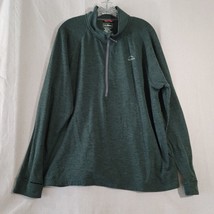 LL Bean 1/4 Zip Jacket Polyester Spandex Mens XL Dark Green - £13.87 GBP