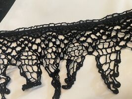 Black cotton  delicate fringe crochet lace trim 5.5” - €1,95 EUR