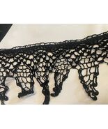 Black cotton  delicate fringe crochet lace trim 5.5” - $2.29