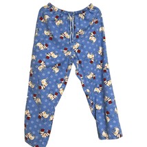 Madison &amp; Max Womens Pajama Pants Blue Medium Cat Print Cotton Drawstrin... - £10.87 GBP