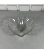 Heart Shaped Candy Dish Glass Clear Vintage - £10.83 GBP
