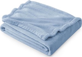 Bedsure Fleece Throw Blanket for Couch Light Blue - Plush - £23.32 GBP