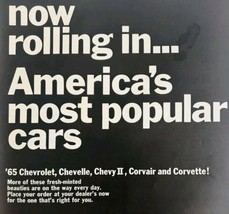 1964 Chevrolet Chevy Most Popular Cars Advertisement Automobilia DWII19 - £19.91 GBP