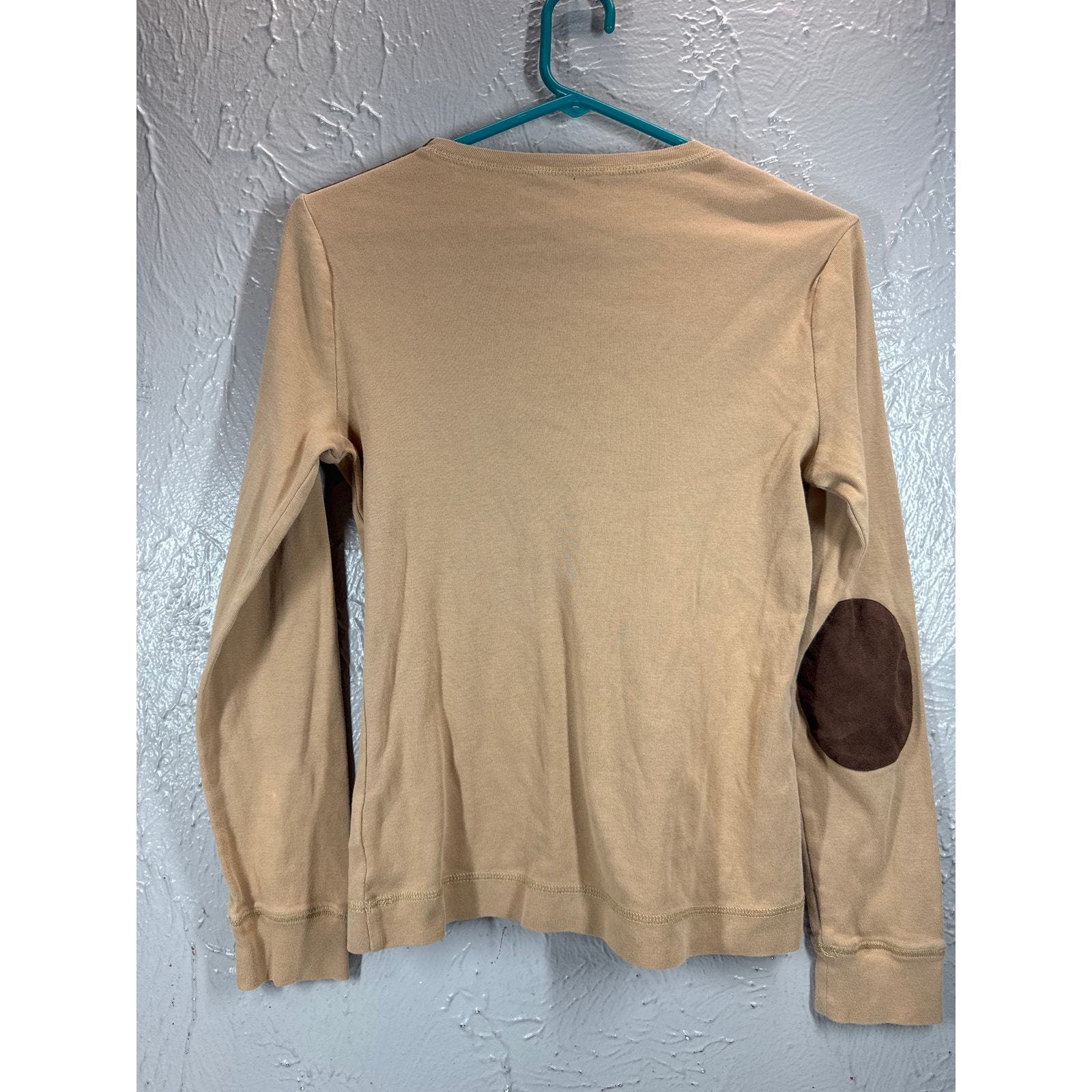 Lauren Ralph Lauren Womens Brown Long Sleeve Shirt Faux Suede Elbow Patch Medium Item image 2