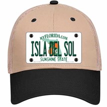 Isla Del Sol Florida Novelty Khaki Mesh License Plate Hat - £22.00 GBP