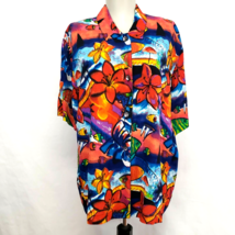 Chicos Design  Hawaiian button-up Shirt Short sleeve Watercolor Womens size 1 /M - £23.91 GBP