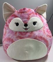 Squishmallow 16&quot; Sabine Fox Soft Tie Dye Pink Plush - £4.77 GBP