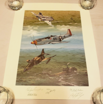 War Pilots James Fleming Bud Anderson Randy Cunningham (Signed Ray Waddey Print) - £172.99 GBP