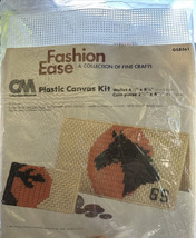 Vintage 80s Plastic Canvas Needlepoint Kit For Sunset Wallet &amp; Coin Purse - £46.29 GBP