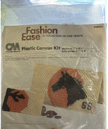 Vintage 80s Plastic Canvas Needlepoint Kit For Sunset Wallet &amp; Coin Purse - £46.29 GBP
