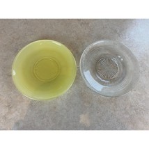 Pressed Glass Saucers One Clear And One Yellow Both 5.75&quot; - $16.25 CAD