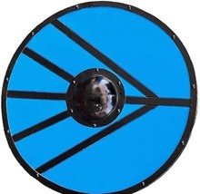 24 Inch Blue Color Handcrafted Medieval Knight Viking Warrior Battle Shield - £117.72 GBP