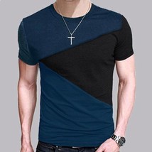 Round neck short sleeve t-shirt color matching - £11.18 GBP