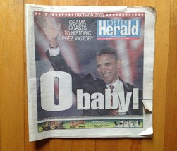 Obama Coasts To Historic Prez VictoryNov. 5, 2008 Boston Herald Newspaper - $27.15