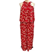 Leota Skyler Jumpsuit Women 1X Red Barbados Cherry Cropped Wide Leg Jers... - $27.28