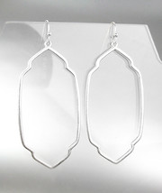 GORGEOUS Urban Anthropologie Silver Metal Elongated Geometric Dangle Earrings - $16.99