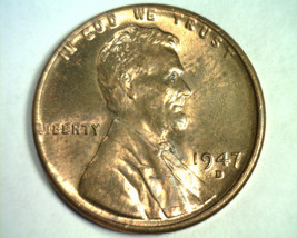 1947-D Lincoln Cent Penny Choice Uncirculated+ Red /BROWN Ch. Unc.+ R/B 99c Ship - £3.19 GBP