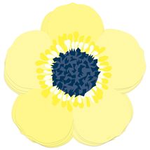 Yellow Flower Shaped Paper Placemats Floral Table Charger Decorations, 16 Count - £7.17 GBP
