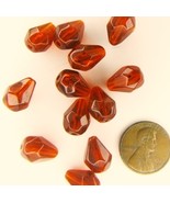 Faceted Glass Teardrop Drop Beads 10x13mm  12 Beads - £1.59 GBP