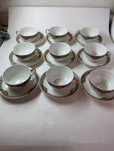 U.C. (Union Ceramique) UNC123 Limoges France 9 Cups And Saucers - £69.08 GBP