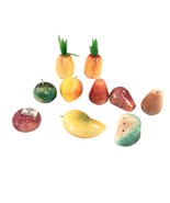 10 Vintage Alabaster Marble Stone Fruits Vegetables Mexico 1 -1.5 inches... - $37.62