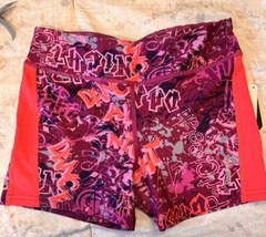 Reebok Sz Large Youth Girls Athletic Shorts Geometric Multi Colored Comp... - $18.80