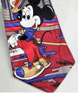 Mickey Mouse Tie Necktie Disney Mickey Unlimited Pineknot Motel Red 100% Silk - £8.73 GBP