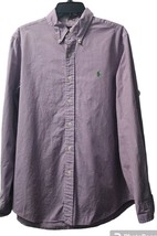 Ralph Lauren Shirt Mens Large Purple Check Gingham Green Pony Long Sleeve - $16.92