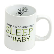  Sleep Like A Baby Pavillion 12 oz Mug Usually Don&#39;t Sorta Sarcastic Sho... - £10.11 GBP