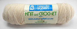 Vintage Needle Queen Orlon Acrylic Yarn - 1 Skein Color Winter White #602 - £4.53 GBP