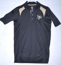 NHL Pittsburgh Penguins Polo Shirt Men&#39;s Small Black Knights Apparel EUC - £15.65 GBP