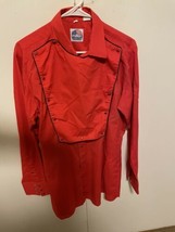 Vintage Miller Western Men&#39;s Cowboy Button Bib Shirt  Red  Large - £53.72 GBP