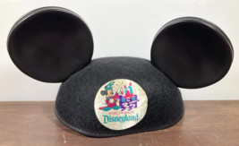 Vintage 1990 Disneyland Mickey Mouse Ears Felt Cap Hat Beanie Embroidered Judie - $14.84