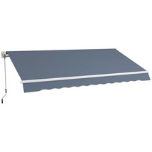 Outsunny 12&#39;x10&#39; Retractable Patio Awning Gray UV Sun Shade - $330.99
