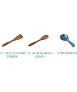 Pioneer Woman ~ FRONTIER SPECKLE DENIM Spoon Rest ~ Two (2) Acacia Woode... - $23.38