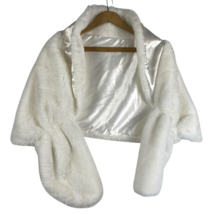 Faux Fur Shoulder Wrap White Soft One Size Up to XL Bride Wedding Formal... - €43,50 EUR