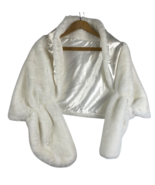 Faux Fur Shoulder Wrap White Soft One Size Up to XL Bride Wedding Formal... - $49.72