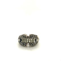 Vintage Sterling Signed Judith Jack Art Deco Knot Design Marcasite Ring Band 7 - £39.38 GBP